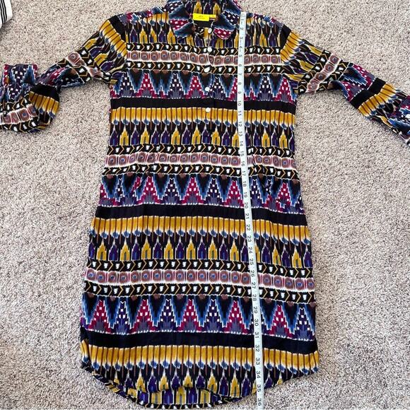 Roller Rabbit Ikat Print Long Sleeve Shirt Dress - Picture 11 of 12